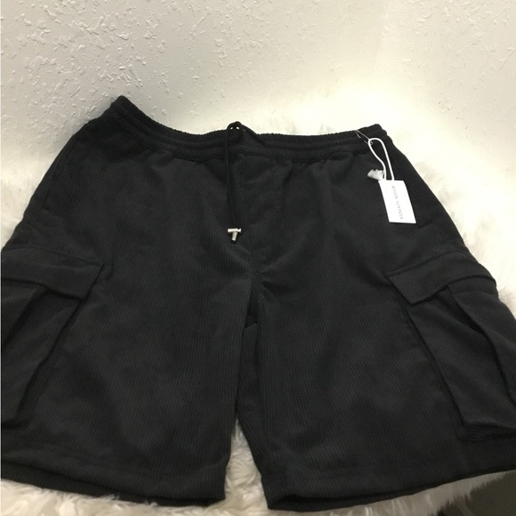 BRAYDON ALEXANDER CORD CARGO SHORTS BLACK NEW XL